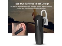 HURRISE Fone de Ouvido Esportivo Portátil Empresarial Tws Bluetooth True Sem Fio com Gancho Intra-Auricular Fone de Ouvido Preto