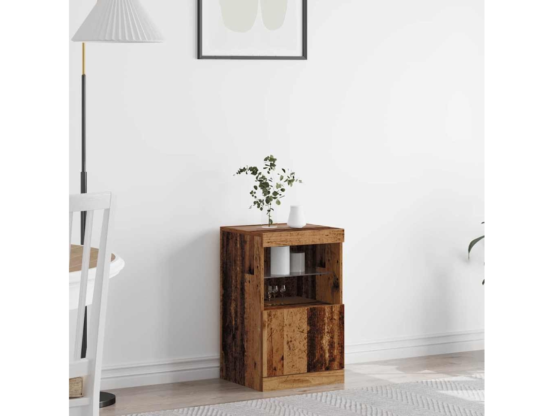 Vidaxl Aparador Led Madeira Antiga 41 X 37 X 67 Cm