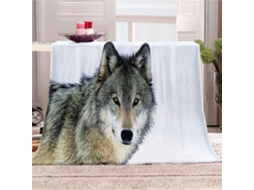 Manta de Lã Fansu Estampa Lobo em 3d Quente Macia e Felpuda Microfibra Ideal para o Inverno Colcha Ou Sofá Ade
