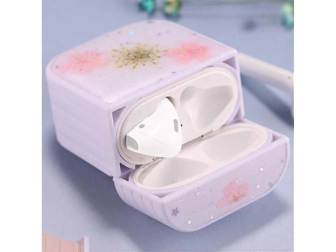 Capa Protetora para Airpods Fones de Ouvido Sem Fio 1/2 com Estampa Floral Feminina. GIECY