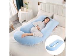 Almofada para Grávidas, Travesseiro para Apoio Abdominal e Cervical, Item Essencial para Maternidade SPQMENT (65x90x175cm azul Celeste)
