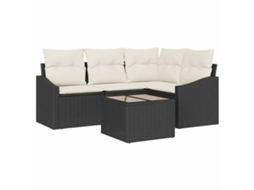 Conjunto 5 Sofá Exterior Vidaxl Castanho Vime Pe (178,5 X 123,5 X 85 Cm)