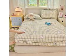 Capa de Colchão, Lençol de Baixo Estampado em Puro Algodão, Ideal para Quarto Infantil, Verde, 90x200cm PANOONA