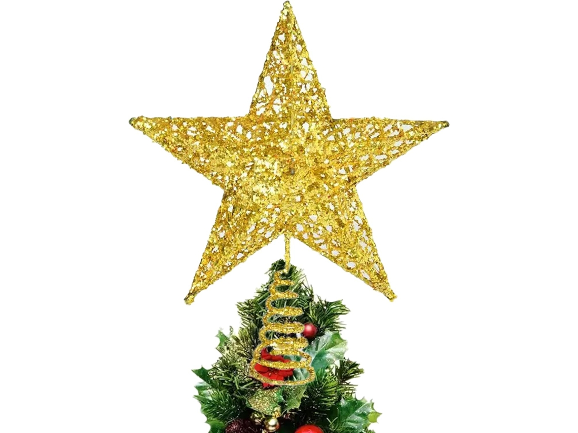 Estrela Dourada de Natal para Topo Da Árvore RNEMITERY