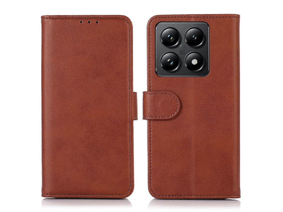 Capa De Celular Xiaomi 14t Pro Em Couro Com Textura De Vaca