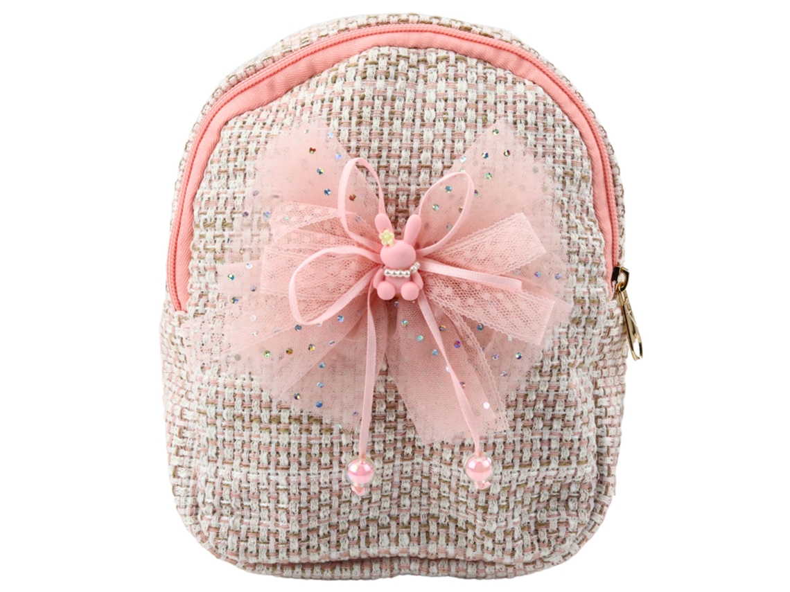Children's Backpack Braided Bow Bunny Pink 21cm 2l