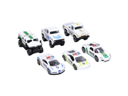 Conjunto De 6 Carrinhos De Brinquedo Metálicos 1:64 Carro De Patrulha Urbana Para Coleção Infantil 3+