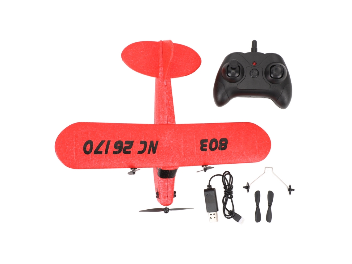 Mali avião de Controle Remoto Rc com Motor Forte Anti colisão Glider Modelo Brinquedo para Crianças Exterior Vermelho