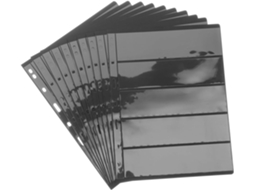 Ultechnovo Lote De 10 Feuilles Porte - Formato Standard 9 Trous Double Face - Pochettes Transparentes Noir