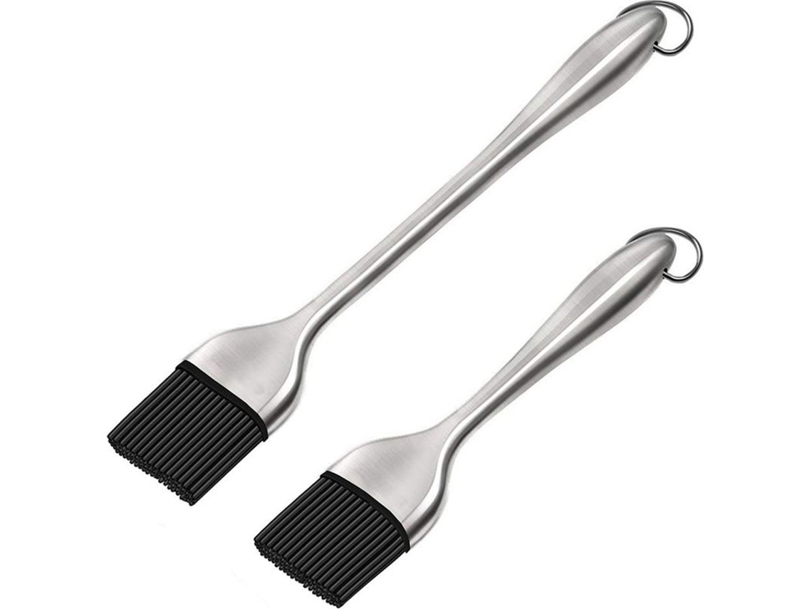 Conjunto de 2 Pincéis de Silicone resistente ao calor com cabos em Aço Inoxidável AQUAFORGE