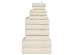 Vidaxl 12 Pcs Conjunto De Toalhas Frogn 360 G/m² Creme