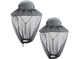 2026 2 Pacotes de Bonés com Malha Anti mosquitos Removível, Aba Larga, para Caminhada, Pesca, Jardinagem, Cinza Escuro