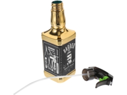 Frasco spray dourado de 500ml em PET, sólido e flexível, ideal para penteados.