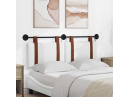 Vidaxl Cabeceira Suspensa Com Luz Led Branco Pu Antigo