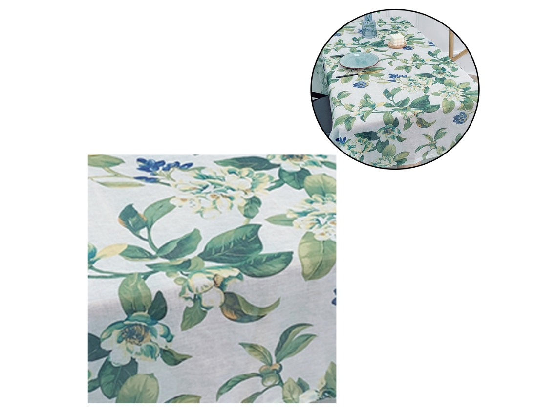 Toalha de Mesa Retangular Toalha de Mesa de Poliéster Lavável Resistente a Manchas e Rugas Tecido Decorativo Azul