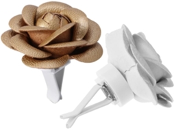 Conjunto de 2 prendedores de carro com difusor de aroma floral decorativo.