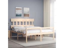 Vidaxl Cama para Idosos com Cabeceira 160x200 Cm Madeira Maciça