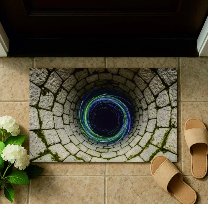 Tapete Decorativo Para Banheiro E Cozinha Com Efeito De Perfuração Visual, Modelo 3d Illusion Abyss (estilo 1, 40x60cm).
