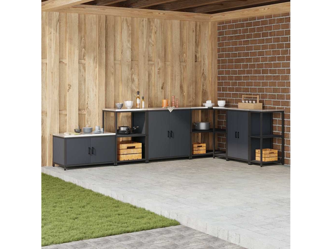 Vidaxl Estante De Cozinha Hattem Antracite 60 X 50 X 92 Cm Aço