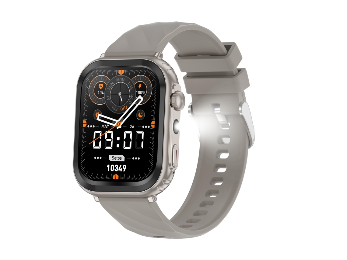 Smartwatch Com Bateria De 1000mah, Chamadas Bluetooth E Lanterna (cinza)