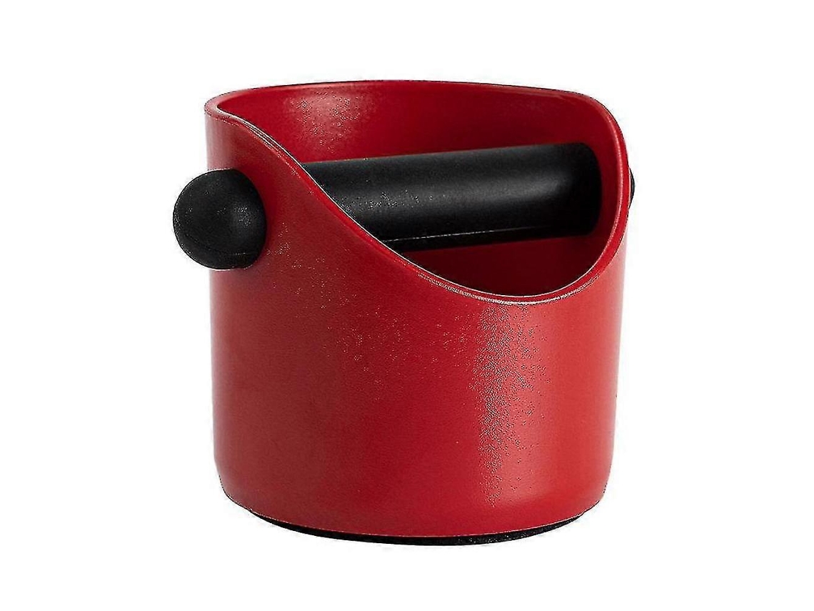 Caixa Para Borra De Café Expresso, Barra De Impacto Removível, Base Antiderrapante, Borda Lisa, Abertura Chanfrada Espessa, Vermelho