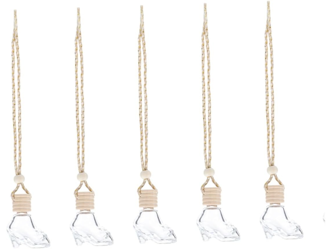 Conjunto De 5 Frascos De Perfume Suspensos Em Vidro Transparente, Formato Alto, Dispensador