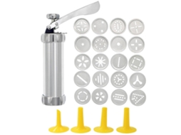 Máquina de Biscoitos Inox LAXISCREED com 20 Discos e 4 Pontas