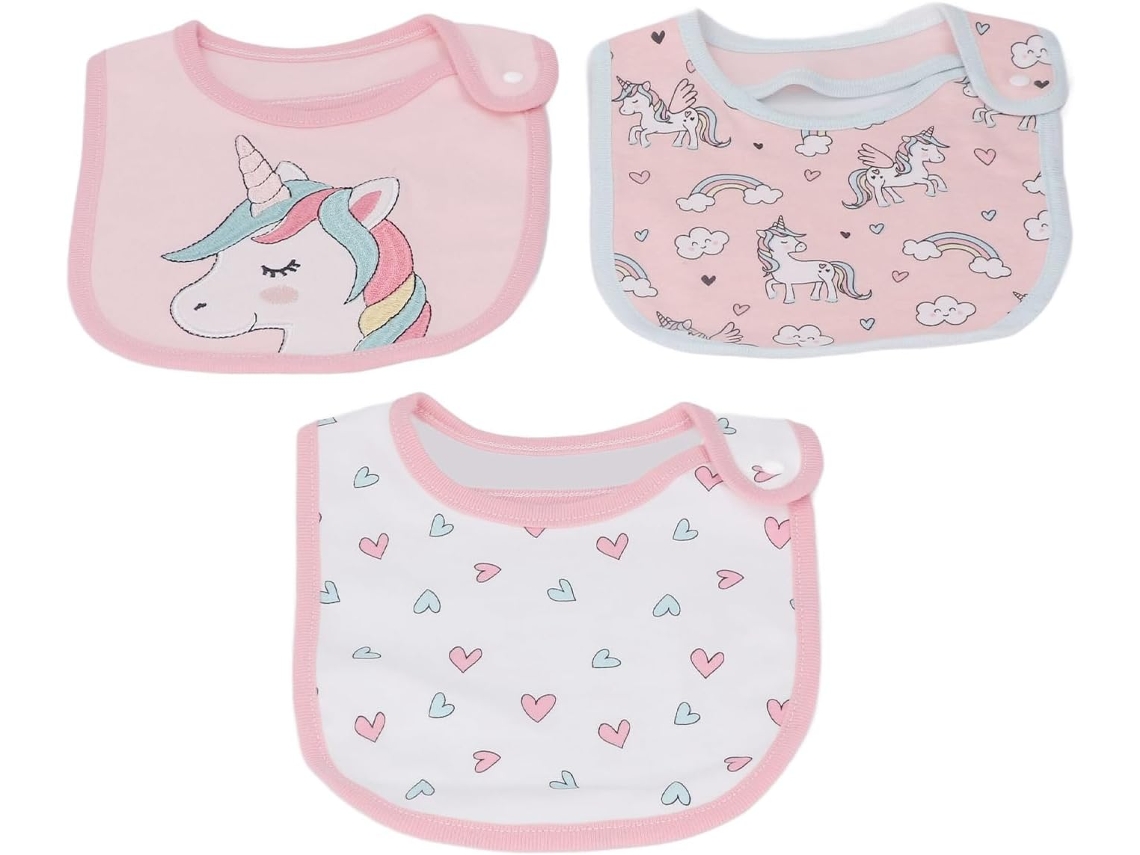 Babadores Com Fecho De Pressão, Babadores De Algodão Estampados Fofos, Conjunto De 3 Peças.