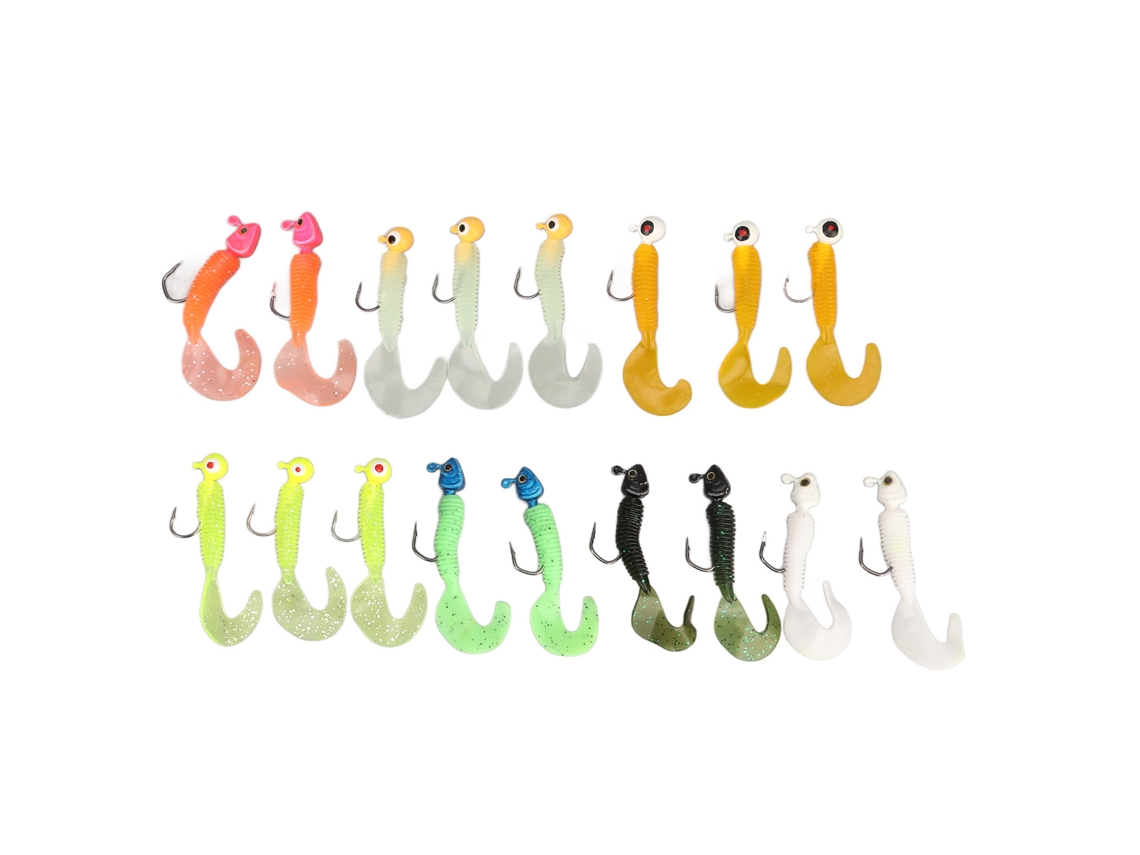 Kit 17 Iscas de Pesca com Anzóis de Metal