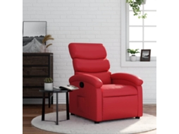 Vidaxl Poltrona Reclinável Couro Artificial Vermelho