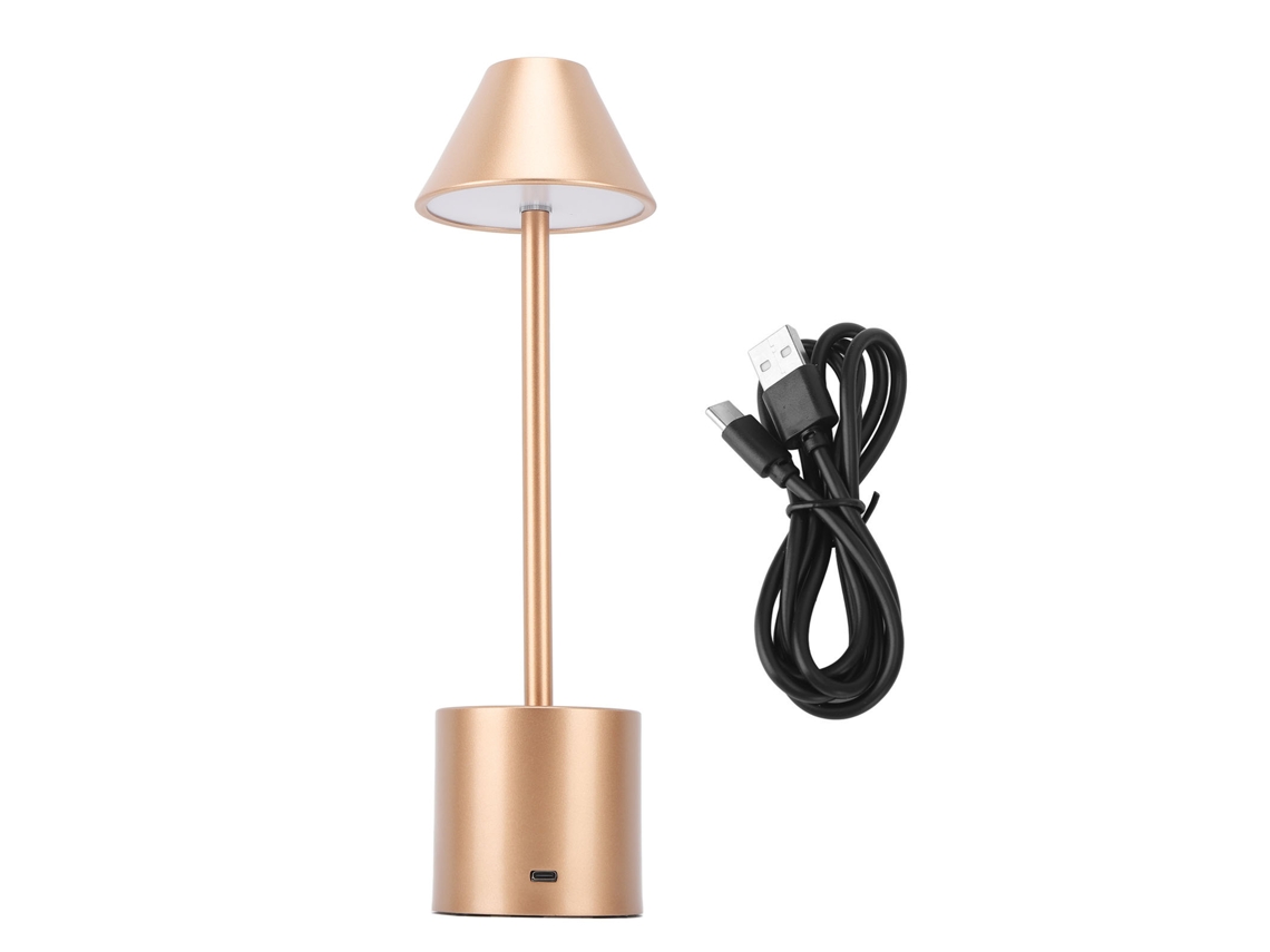 2026 lâmpada de Mesa Led de Metal Recarregável 3 Modos de Cor Ajustáveis Sem Fio 2000mah Usb c para Quarto Ouro Rosa