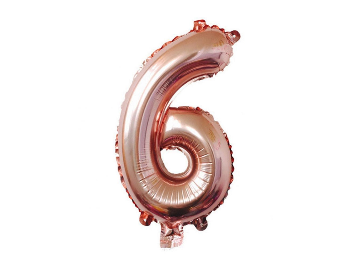 Laxiscreed Balão Grande Rose Dourado Para Festas E Aniversários Número 6