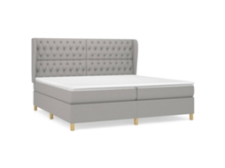 Cama com Molas/colchão 200x200 Cm Tecido Cinza claro MAISON EXCLUSIVE