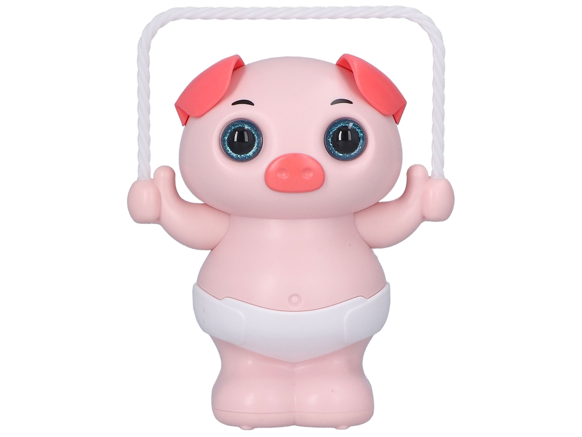 Walshlxq brinquedo Elétrico de Animal para Crianças com Luz, Música, Dança, Pulo e Controle de Voz Porquinho Bonito