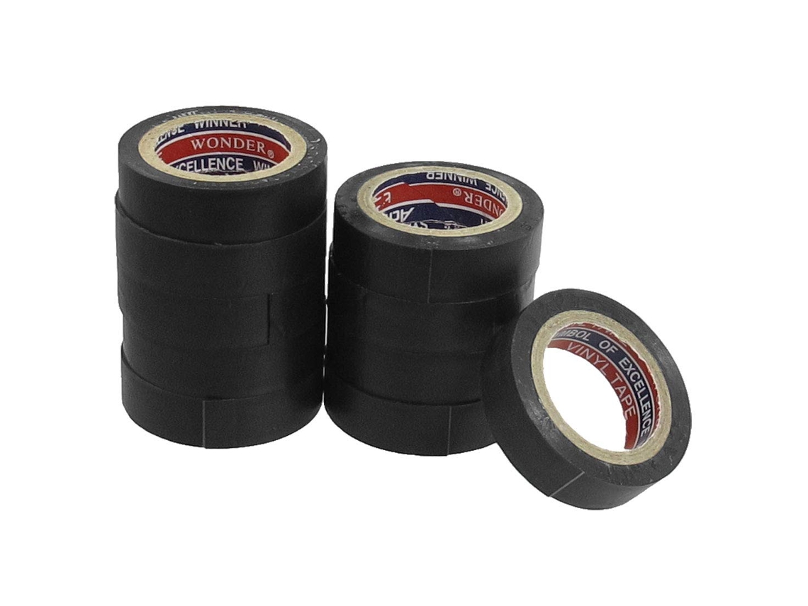 Fita Isolante Autoadesiva de Pvc Preta de 17 Mm de Largura, 10 Rolos CHABERLU