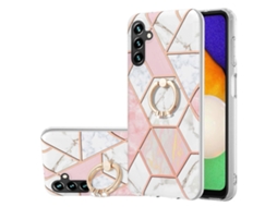 Capa De Celular Em Tpu Com Suporte De Anel E Flor De Mármore Para Samsung Galaxy A54 5g