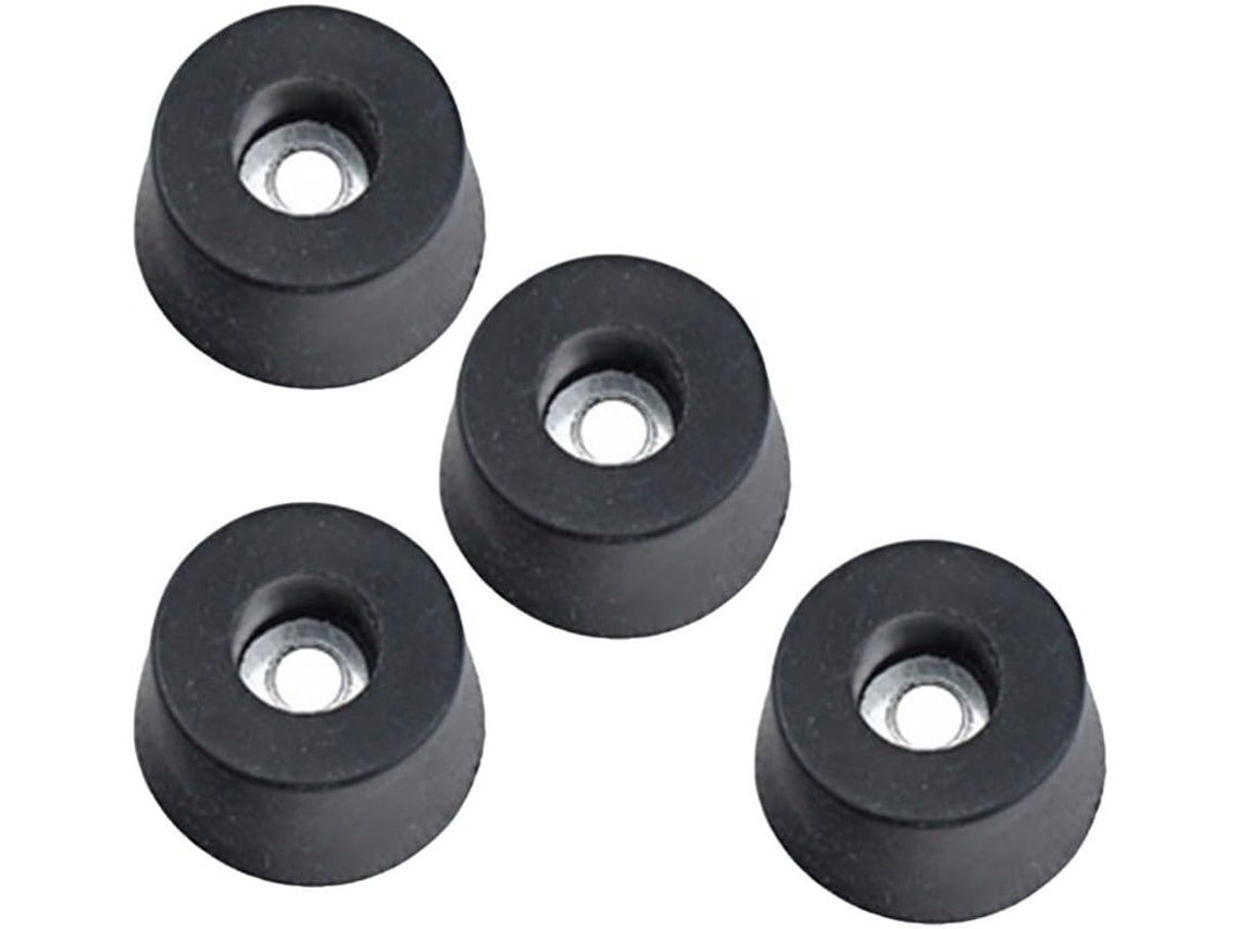 Conjunto De 4 Pés Borracha Para Equipamentos, Com 19mm De Altura E Arruela Aço 33mm Diâmetro, Para Movimentar Móveis E