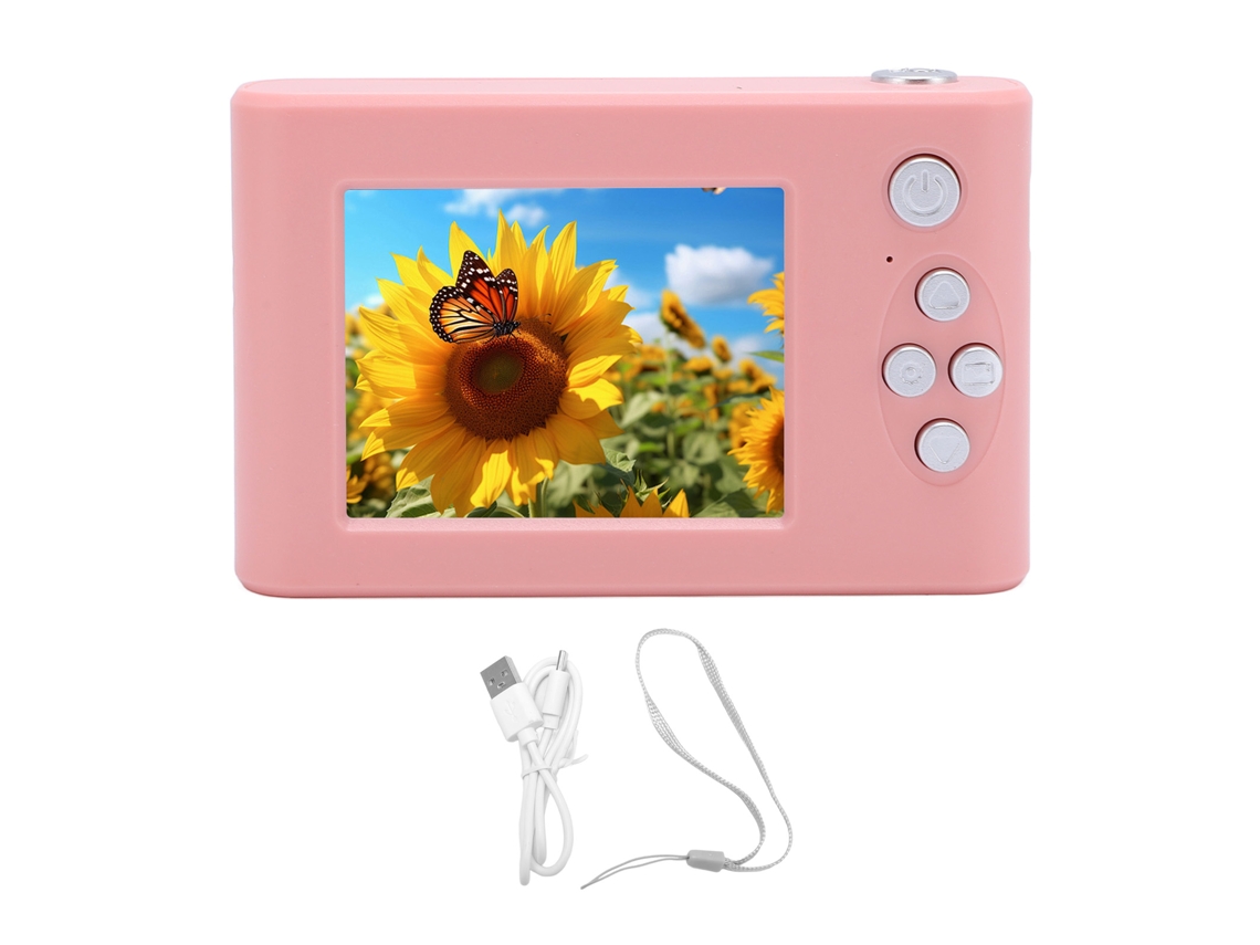 Digital Camera 8x Zoom 48mp 1080p 2.4 Inch Ips Screen Anti Shake Auto Focus Compact Digital Camera For Travel With Mirror Pink LAXISCREED