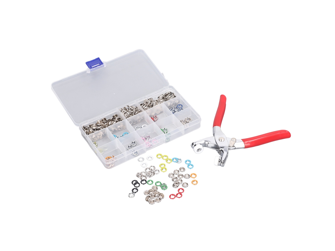 Kit De Botões De Pressão Com Alicate 5 Pontas Metal Diy Roupa Camisa 10 Cores