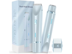 Depiladora, 2 in 1 Barbeador Facial Elétrico, Recarregável Via Usb, Aparador de Biquíni SPQMENT (azul Claro)