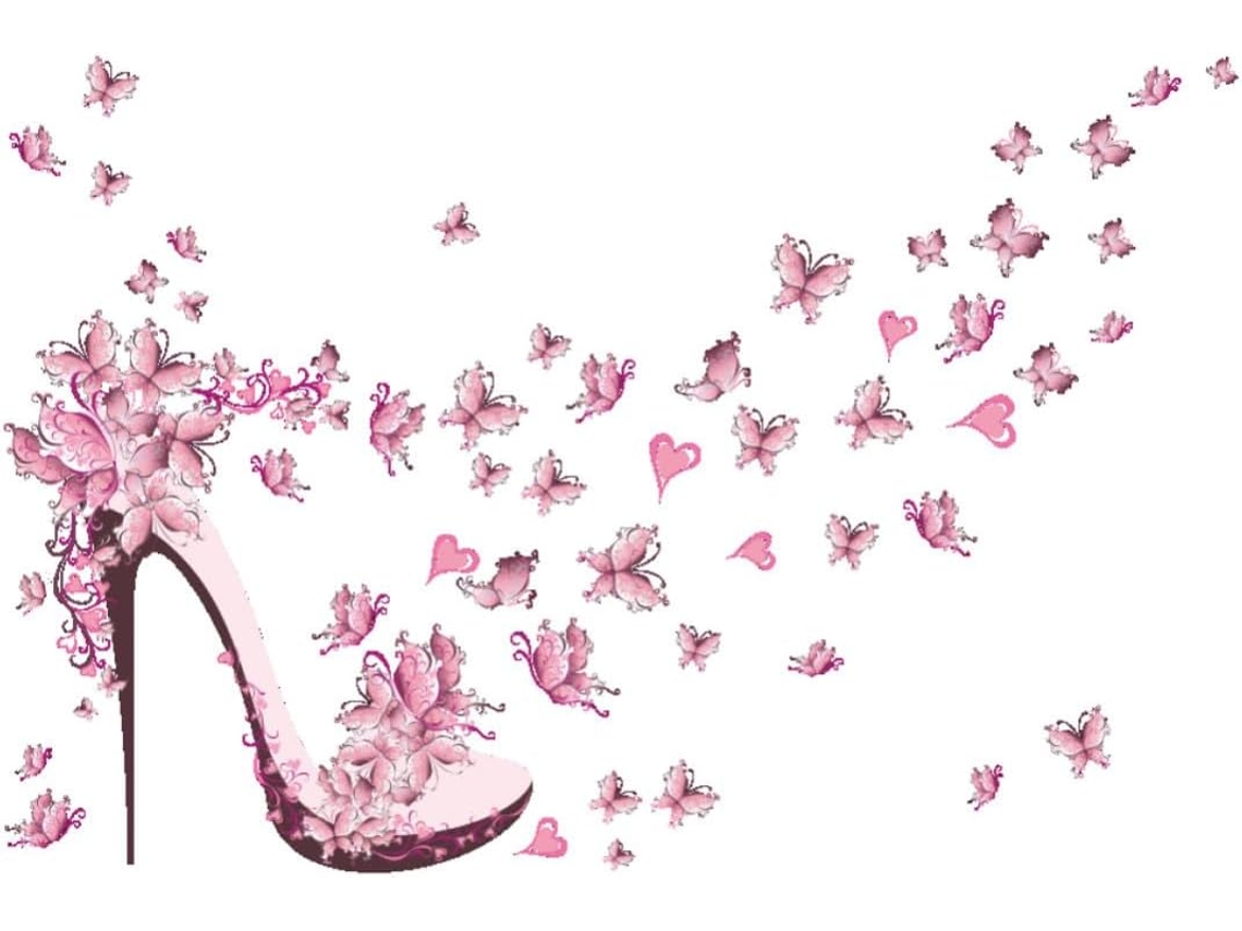 2 Adesivos De Parede Decorativos Rosa Em Pvc Para Decoração Prática De Paredes.