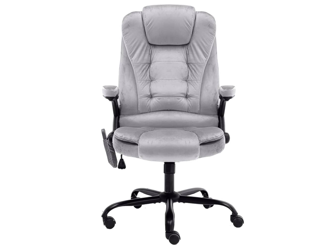 Cadeira de Escritório MAISON EXCLUSIVE com Função de Massagem Veludo Cinzento claro