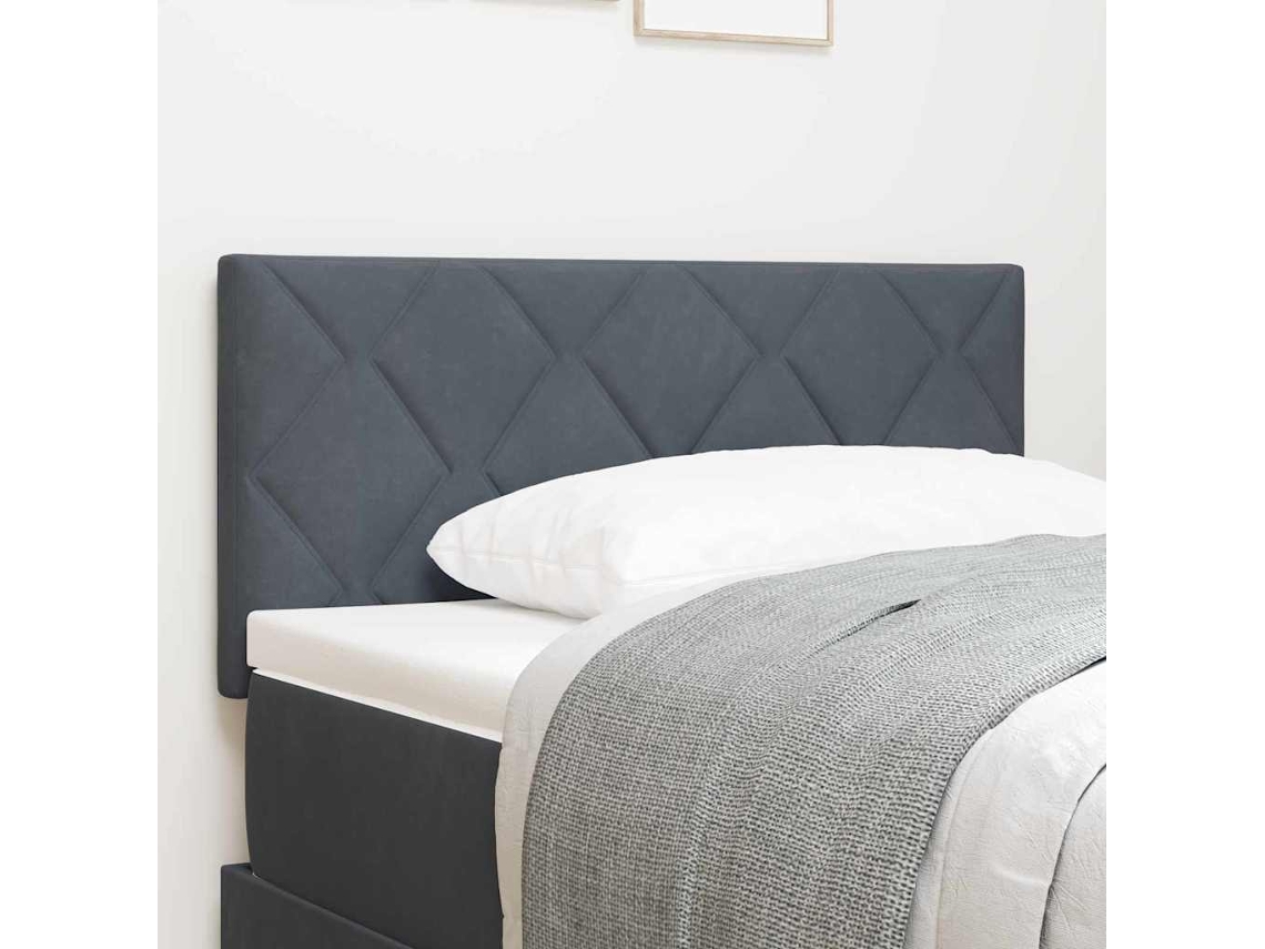 Vidaxl Cabeceira Cinza Escuro 90 Cm Veludo