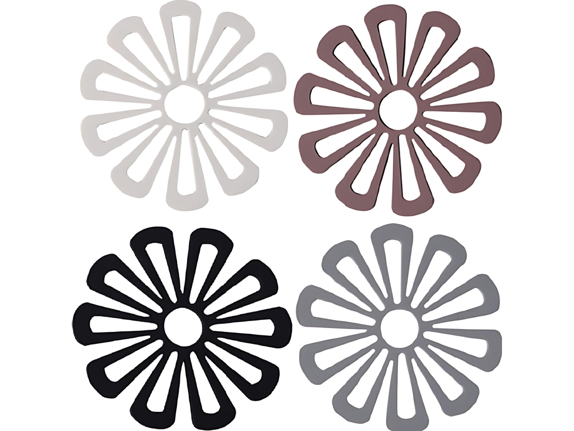 Peças Porta Copos Isolante Térmico Antiderrapante Motivo Floral 16,8 Cm Diâmetro Dureforward