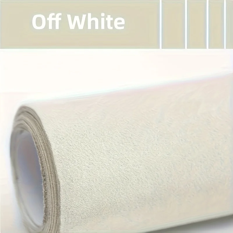 (branco-sujo, 43 X 200 Cm) Aplique De Camurça Fosca, Tecido Artesanal Para Decoração De Interiores.