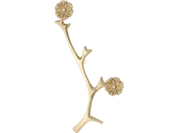 Puxador De Armário Vintage Em Latão Dourado Com Design Chifre Veado E Flor Ameixa, Fácil De Instalar E Com Pegada