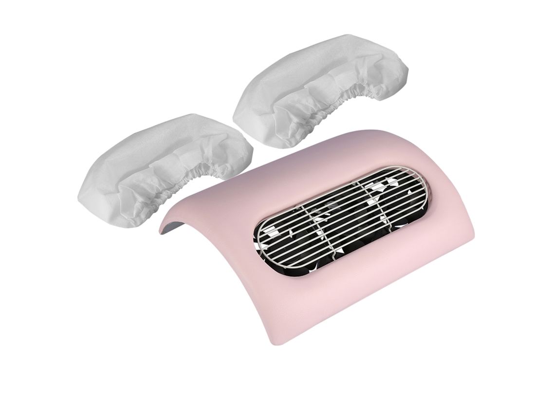 Aspirador de Pó para Unhas com Sucção, Coletor, Máquina para Manicure, Esmalte em Gel Rosa