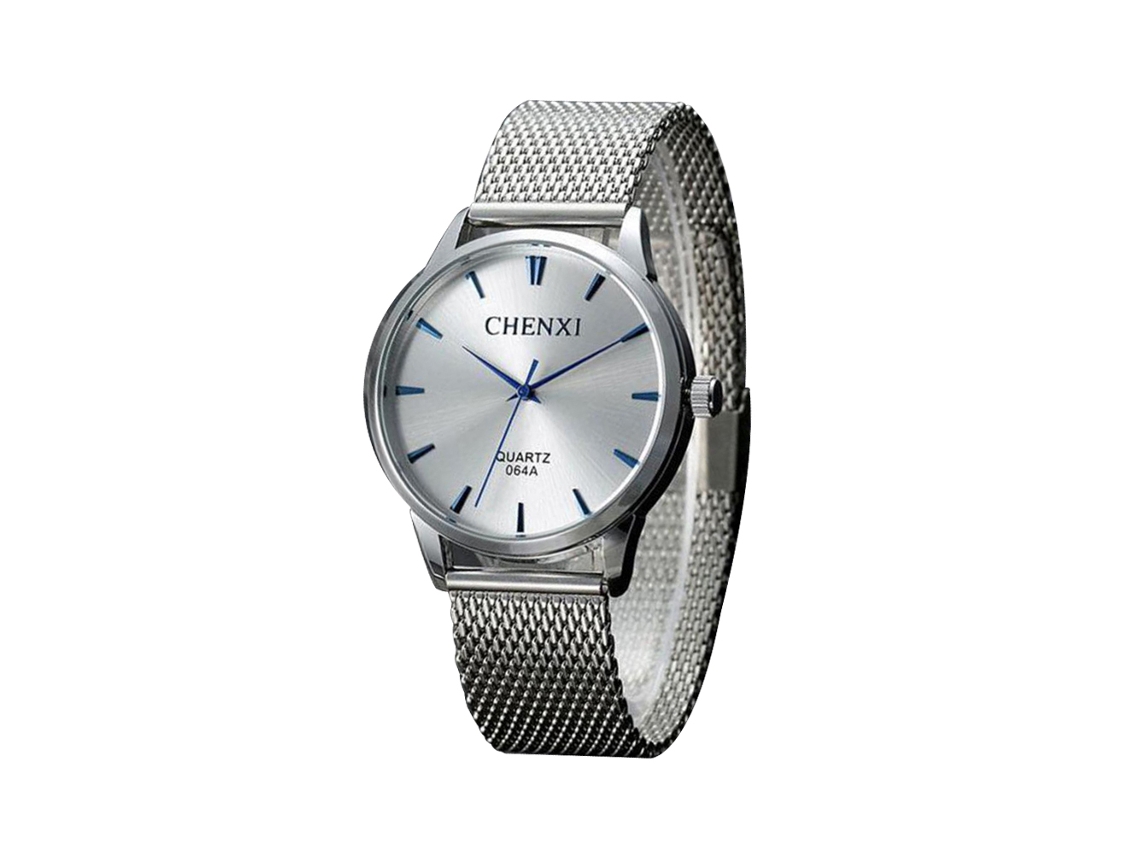 Relógio de Pulso Masculino de Negócios Pulseira de Tecido Quartzo Branco