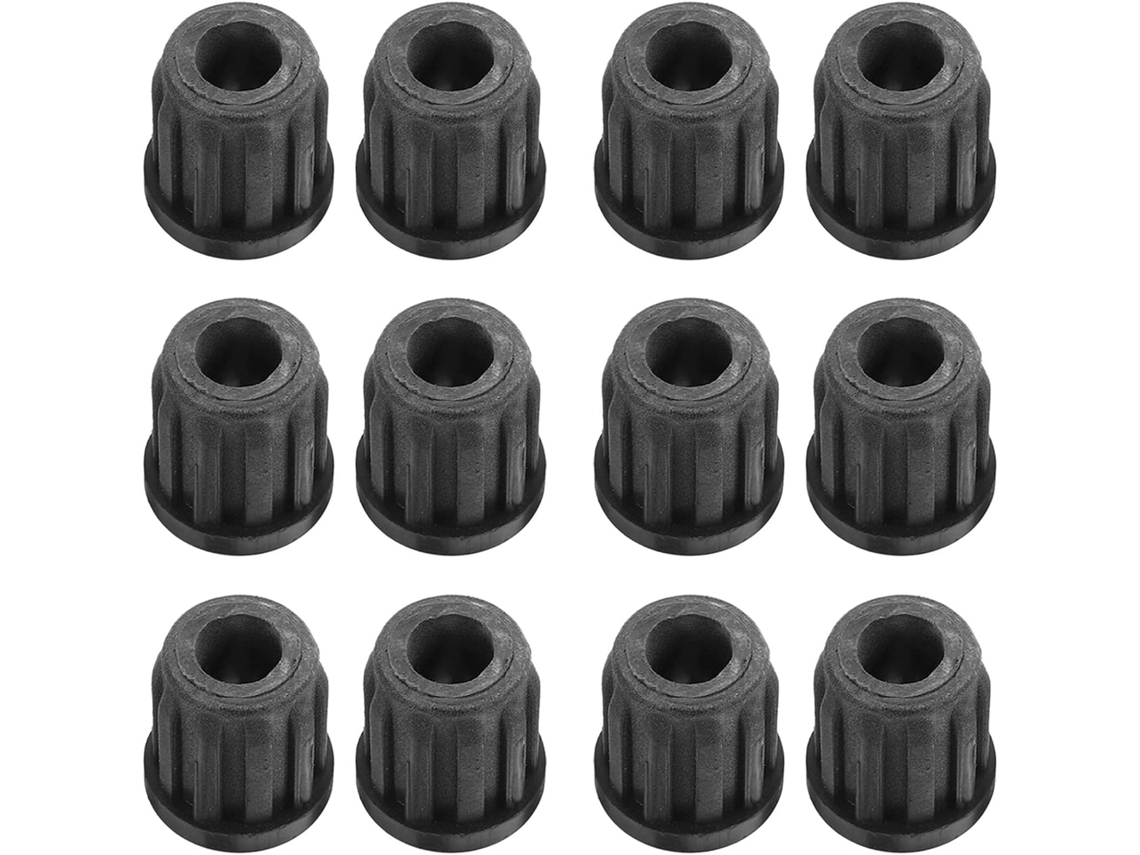 Conjunto De 16 Tampas Redondas De Plástico Preto Para Rodízios.