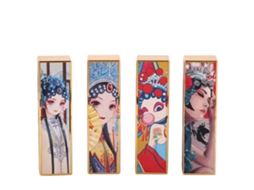 Conjunto de 4 recipientes vazios estilo chinês para fazer bálsamo/tubo/batom.